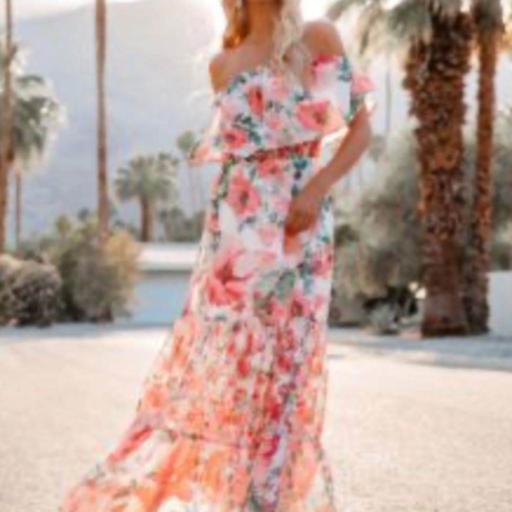 VICI floral off the shoulder maxi dress